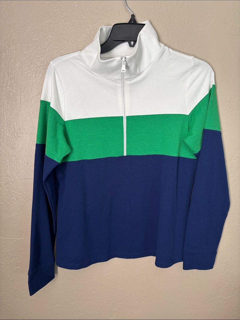 DUFFIELD LANE THE PIQUE MISTY QUARTER ZIP COLORBLOCK AND SKORT SET WOMENS SMALL